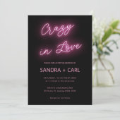 Invitation Fou électrique en amour Neon Lumière Mariage Inv (Debout devant)