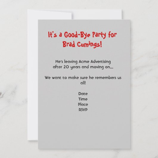 Invitation Fou vintage (Dos)