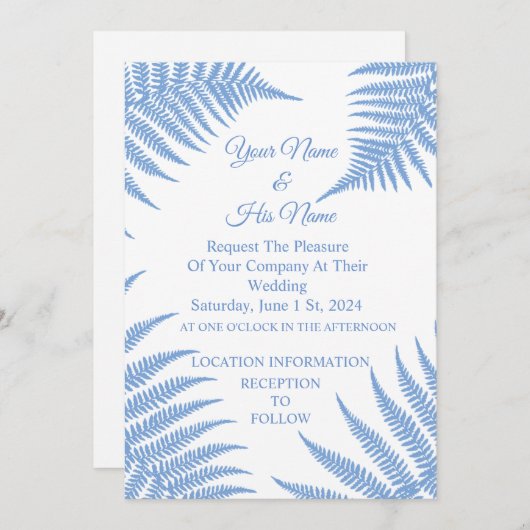 Invitation Fougères bleues Thunder_Cove (Devant / Derrière)