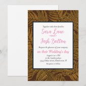 Invitation Foule automnale sur brun (Devant / Derrière)