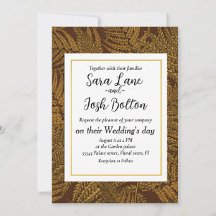 Invitation Foule automnale sur brun