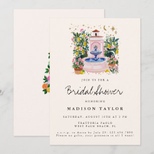 Invitation Fountain de citron de jardin italien pour la douch