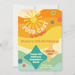 Invitation Four-Cast est brillant, Joyeux Anniversaire Soleil