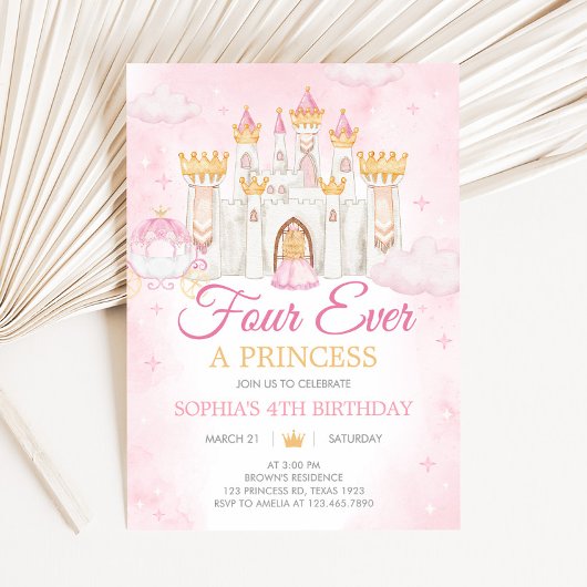 Invitation Four Ever a Princess Birthday Party