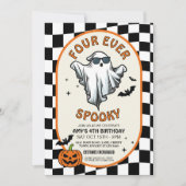 Invitation Four Ever Éffrayant Ghosts Bats Halloween Party (Devant)