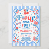 Invitation Four Ever Free 4 juillet 4e anniversaire (Devant)