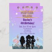 Invitation Four-Ever Golden KPOP Birthday  (Devant / Derrière)