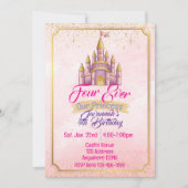Invitation Four Ever Our Princess Purple Gold Castle Birthday (Devant)