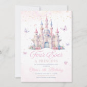 Invitation Four Ever Princess Birthday Fairytale Castle Girls (Devant)