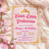 Invitation Four Ever Princess - Fille 4e anniversaire