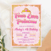 Invitation Four Ever Princess - Fille 4e anniversaire
