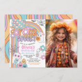 Invitation Four Ever Spooky Hippie Halloween 4th Birthday (Devant / Derrière)