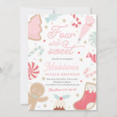 Invitation Four Ever Sweet Christmas Cookie 4e anniversaire (Devant)