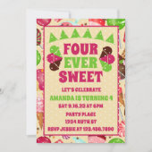 Invitation Four Ever Sweet Ice Cream 4e fête d'anniversaire (Devant)