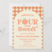 Invitation Four Ever Sweet Peach Orange 4e fête d'anniversair (Devant)