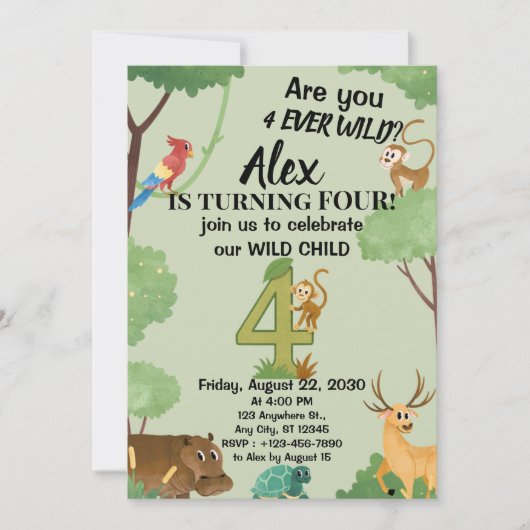 Invitation Four Ever Wild (Devant)