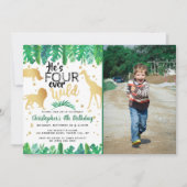 Invitation Four Ever Wild Boys 4th Birthday Photo (Devant)