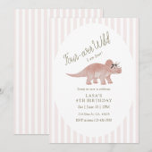 Invitation Four-ever Wild Dinosaur Birthday (Devant / Derrière)