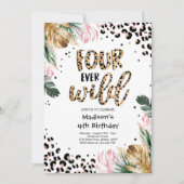 Invitation Four Ever Wild Empreinte de léopard 4ème anniversa (Devant)