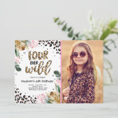 Invitation Four Ever Wild Empreinte de léopard 4ème anniversa (Debout devant)