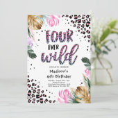 Invitation Four Ever Wild Empreinte de léopard 4ème anniversa (Debout devant)