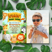 Invitation Four Ever Wild Safari Anniversaire avec photo