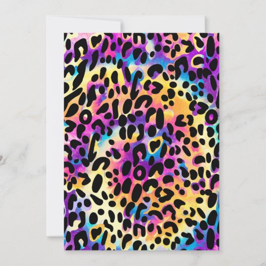 Invitation Four Ever Wild Safari Rainbow Cheetah 4e anniversa (Dos)