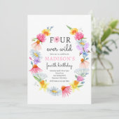 Invitation Four Ever Wild Spring Fleur sauvage 4e anniversair (Debout devant)