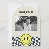 Invitation FOUR ever Young Retro Boys 4e anniversaire Invitat (Dos)