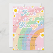 Invitation Four Ever Young Super Daisy Rainbow 4e anniversair (Devant)