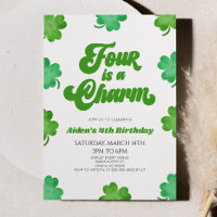 Four Is A Charm Green Clover 4e fête d'anniversair