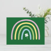 Invitation Four Leaf Clover Rainbow St Patrick's Day (Debout devant)
