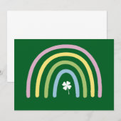 Invitation Four Leaf Clover Rainbow St Patrick's Day (Devant / Derrière)