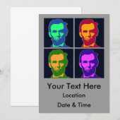 Invitation Four Pop Art Abraham Lincoln (Devant / Derrière)
