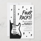 Invitation Four Rocks Guitar Rock et Roll 4e anniversaire (Devant)
