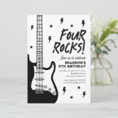Invitation Four Rocks Guitar Rock et Roll 4e anniversaire (Debout devant)