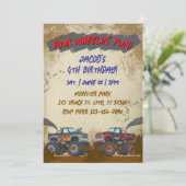 Invitation Four Wheelin' Fun Monster Truck Birthday (Debout devant)