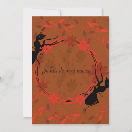 Invitation fourmi, affirmation positive ,phrase inspirante (Devant)