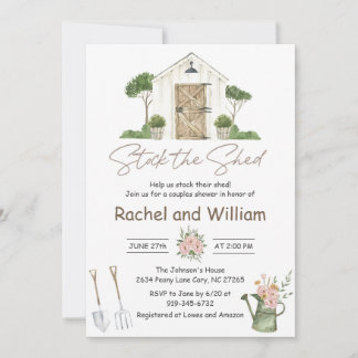 Invitation Fournir le hangar pour le shower de mariage de cou