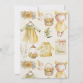 Invitation Fournitures bébé aquarelle jaune Premier Anniversa (Dos)