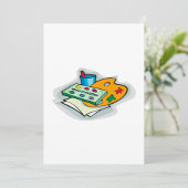 Invitation Fournitures d'art Palette d'aquarelle et pinceau