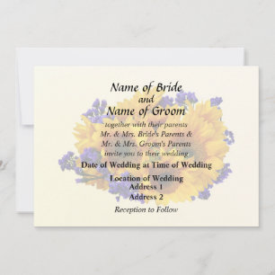 Invitation Fournitures de mariage Bouquet de Tournesols
