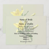 Invitation Fournitures de mariage One Yellow Lily (Devant / Derrière)