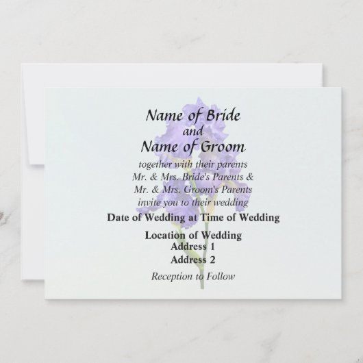 Invitation Fournitures de mariage Triple Iris Violet (Devant)