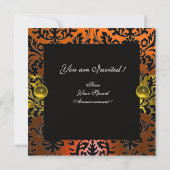 INVITATION FOURRURE ANIMALE IMPRIMÉE ARC SATIN NOIR MONOGRAMM (Dos)