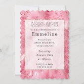 Invitation Fourrure Fille Rose Faux (Devant)