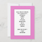 Invitation Fourrure léopard rose 16e anniversaire (Dos)