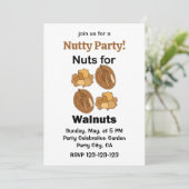 Invitation Fous de noix Funny Party aux noix (Debout devant)