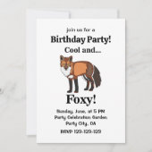 Invitation Fox Animal Woodland Foxy fête d'anniversaire (Devant)