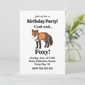 Invitation Fox Animal Woodland Foxy fête d'anniversaire (Debout devant)